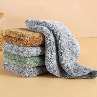 2/4pcs Bamboo Charcoal Fiber Cleaning Cloth Rags Water Absorption Non-Stick Oil Washing Kitchen Towel Household Cleaning Tools