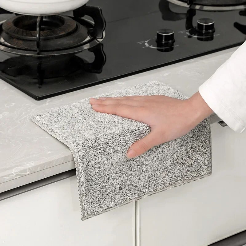 2/4db bambusz faszénszálas tisztítókendők vízfelvevő tapadásmentes olajmosó konyhai törölköző háztartási tisztítóeszközök