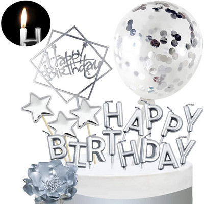 Auksinis gimtadienio torto papuošimas Su gimtadieniu torto dangtelis Popieriniai vėduoklės Reklaminė juosta Konfeti Balionas Fejerverkai Auksinis pyrago viršus