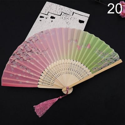 Vintažinio stiliaus šilko vėduoklės Kiniška sulankstoma vėduoklė Japoniško rašto menas namų dekoravimui Vakarėlis Šokių rankų ventiliatorius Šventinė dovana