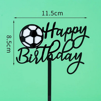 11 бр./лот Топпер за флаг за футболна торта Честит рожден ден Момче Флагове за торта Футболен рожден ден Спортно парти Декор за печене на торта