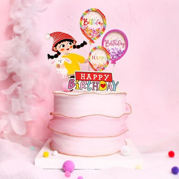 Торта за торта Момиче Момче Балон Честит рожден ден Торфи за кексчета Парти Десерт Сватбена украса Бебешки душ Консумативи за печене Направи си сам Ново