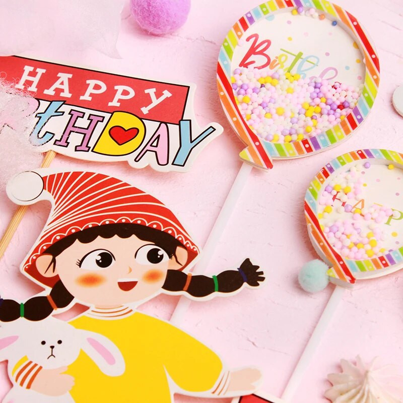 Prekrivač torte Djevojčica Dječak Balon Sretan rođendan Prekrivači kolačića Party Desert Vjenčanje Dekoracija Baby Shower Pribor za pečenje DIY Novo