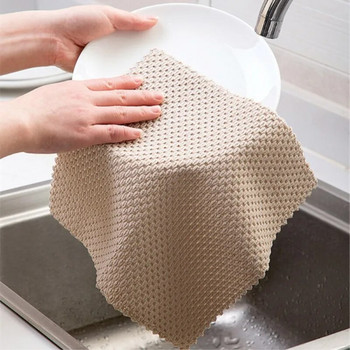 Кърпа за измиване Кухненска почистваща кърпа Парцали Ефективна супер абсорбираща почистваща кърпа от микрофибър Домашно миене на съдове Избърсване против мазнини