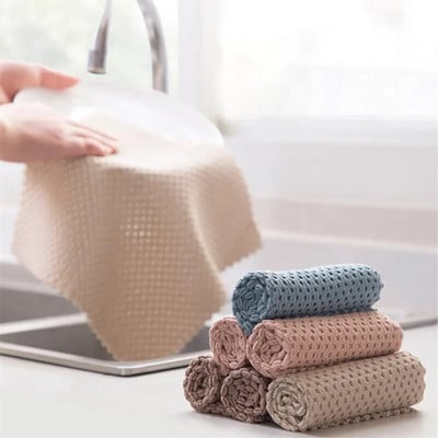 Wash Cloth Kitchen Cleaning Towel Rags Efficient Super Absorbent Microfiber Cleaning Cloth Home Washing Dish Anti-grease Wipping