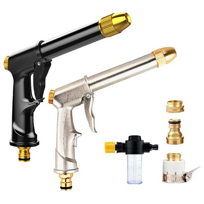 Метален воден пистолет Пистолет за миене на автомобили с високо налягане Пръскачка Накрайник за маркуч Пръскалки за поливане на цветя Пяна Инструмент за почистване