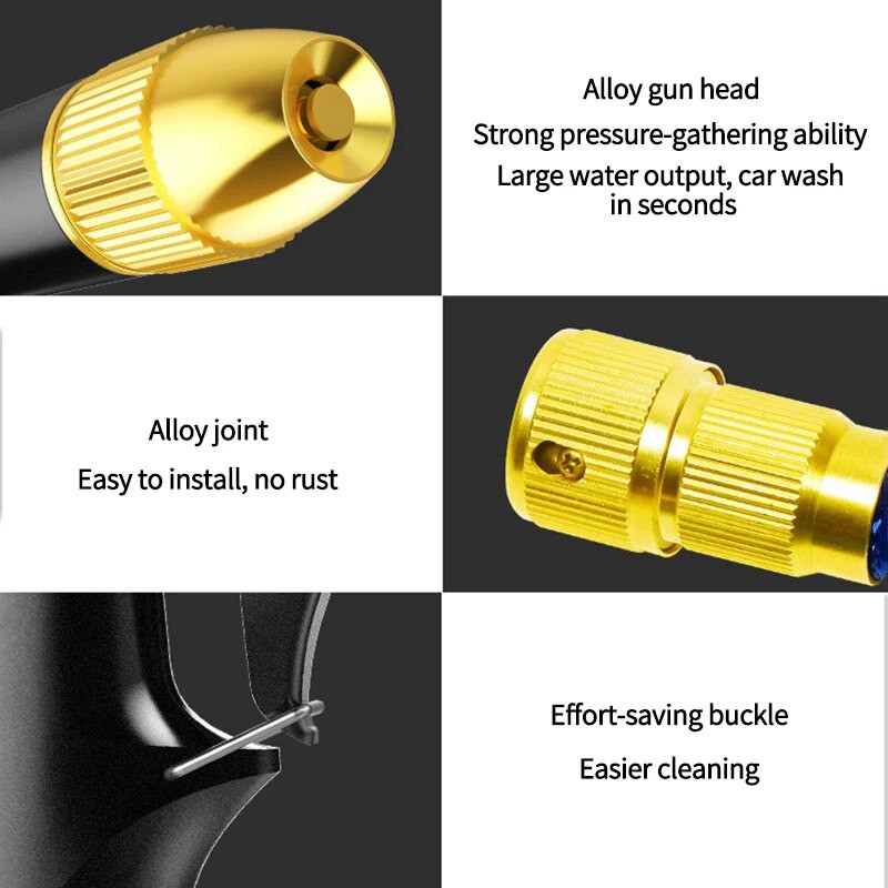 Fém vízpisztoly nagynyomású autómosó permetező pisztoly tömlő fúvóka kerti virágöntöző öntöző hab lándzsa tisztító eszköz