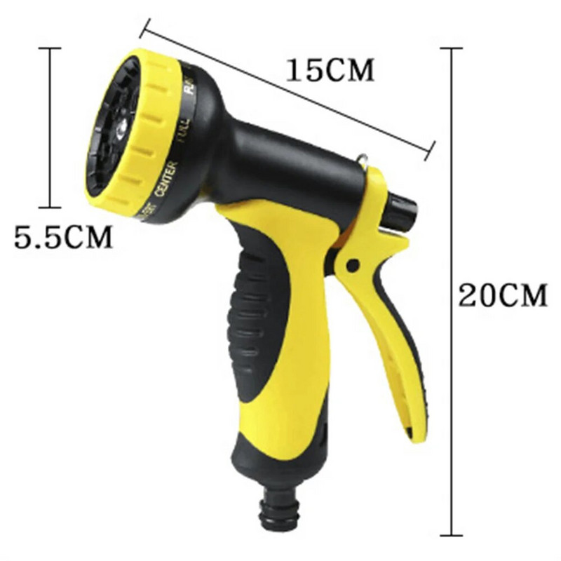 1PC vrtni pištolj za vodu, visokotlačni pištolj za vodu za pranje automobila, 10 funkcija Mlaznica crijeva za prskalicu za zalijevanje vrta u kućanstvu