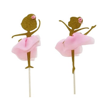 Ballerina Dancing Girl Cake Toppers Girl Design Cake Picks Διακόσμηση Cupcake για Νυφικό πάρτι γενεθλίων γάμου