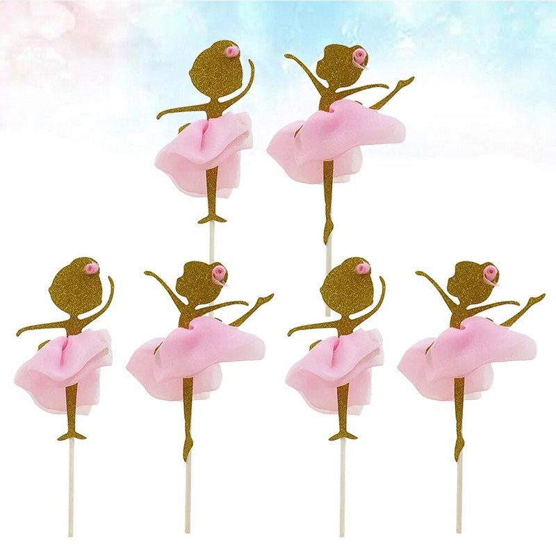 Balerina Dancing Girl Cake Toppers Fata Design Tort Pics Decorat Cupcake pentru nunta Nupțial Duș Petrecere de aniversare