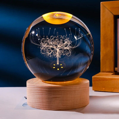 3D-kristallkuul, kristallplaneet, lasergraveeritud päikesesüsteemi maakera astronoomia kingitus sünnipäevaks klaaskera kodukaunistus