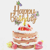 Color Butterfly Happy Birthday Cake Pealkiri Kuldne Akrüül Poiss Tüdruk Butterfly Party Koogikatted Baby shower kookide kaunistuste jaoks