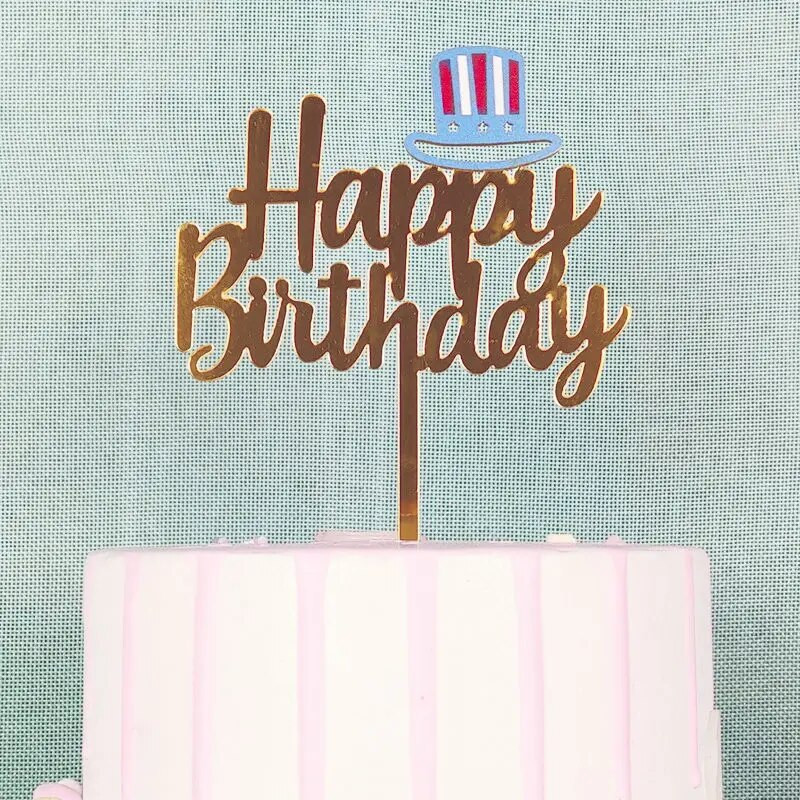 Color Butterfly Happy Birthday Cake Pealkiri Kuldne Akrüül Poiss Tüdruk Butterfly Party Koogikatted Baby shower kookide kaunistuste jaoks