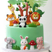 Rajzfilm tortadíszítés dzsungel állat témájú születésnapi parti dekoráció oroszlán tigris állat dekoráció gyermek parti kellékek