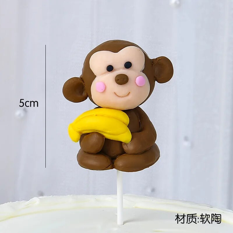 Rajzfilm tortadíszítés dzsungel állat témájú születésnapi parti dekoráció oroszlán tigris állat dekoráció gyermek parti kellékek