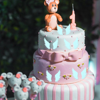 Angel Wing Rice Paper Cake Toppers Επιδόρπιο Cupcake Στολίδια για πάρτι γενεθλίων γάμου Διακόσμηση κέικ ψησίματος