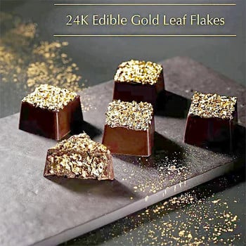 Διακόσμηση κέικ με φύλλα χρυσού Γυαλιστερή διακόσμηση με φύλλο χρυσού Γυαλιστερή διακόσμηση κέικ σοκολατάκια Επιδόρπιο κουζίνας διακόσμηση ψησίματος