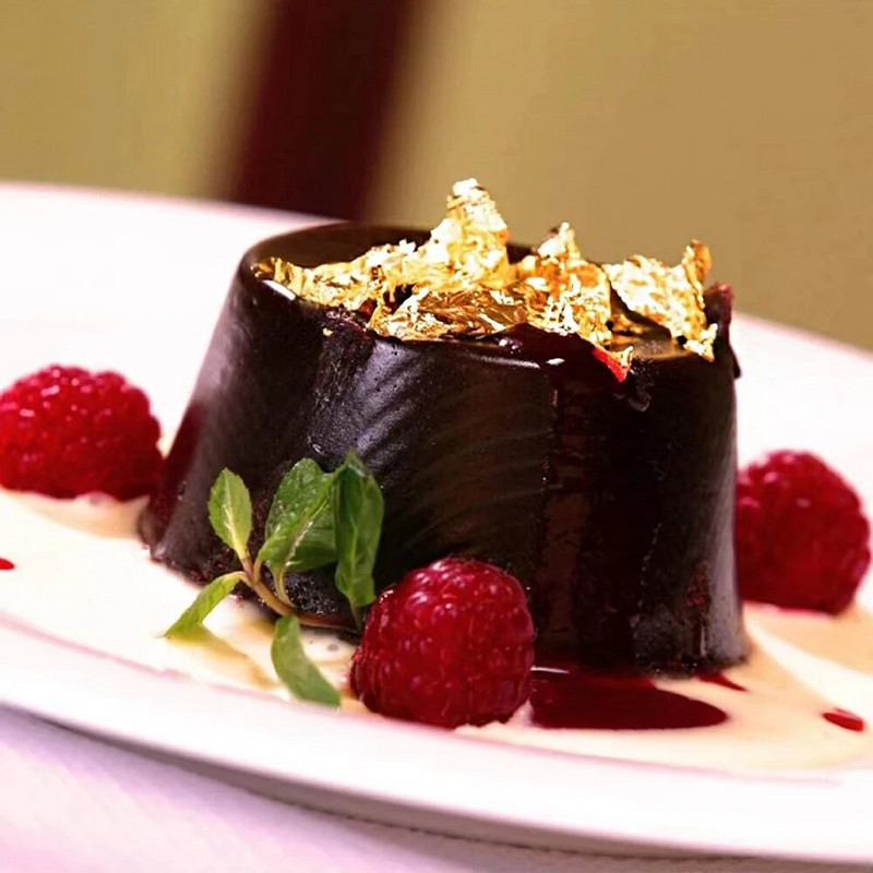 Arany leveles tortadísz Élelmiszer-minőségű Fényes Arany Fólia Dekoráció Tortafedő Csokoládé Desszert Konyhai sütés dekoráció