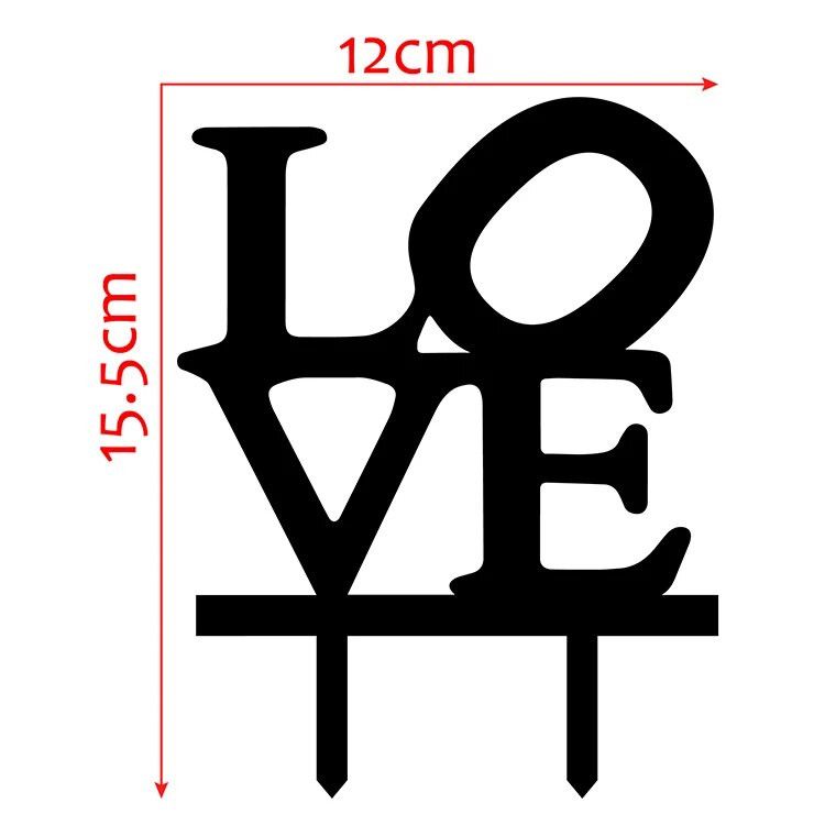 Mitmevärvilised Armastuskoogilipud Akrüülist tordipealsed sõbrapäevaks pulma-aastapäevaks kihluspeo koogikaunistus kuum allahindlus