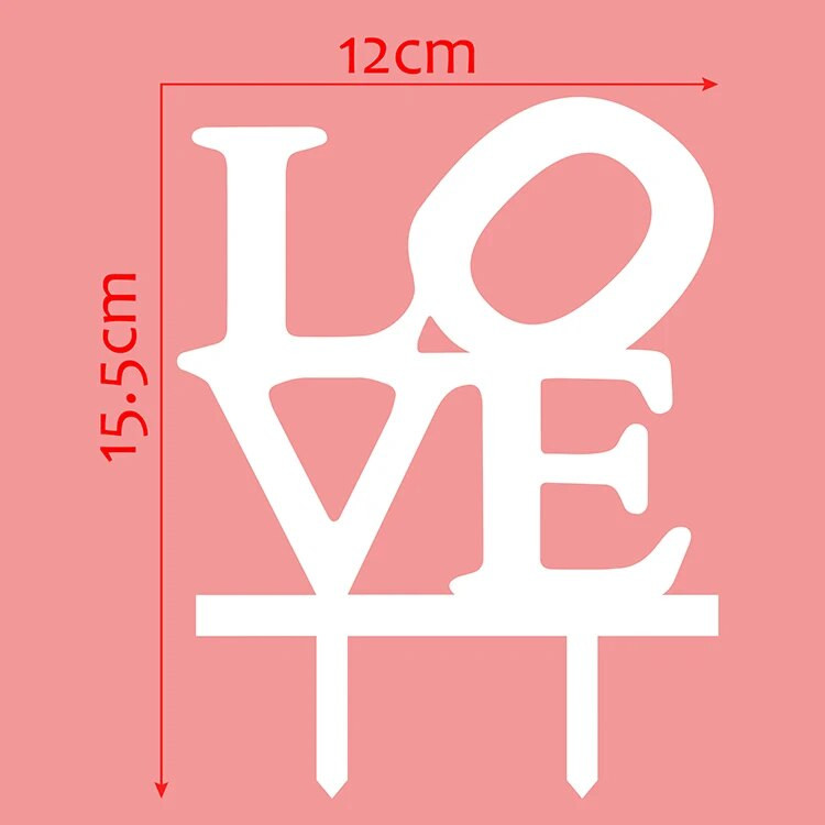 Mitmevärvilised Armastuskoogilipud Akrüülist tordipealsed sõbrapäevaks pulma-aastapäevaks kihluspeo koogikaunistus kuum allahindlus