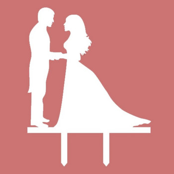 Καυτές εκπτώσεις Mr & Mrs Bride Groom Γαμήλια τούρτα Flags Πολλαπλών Χρωμάτων Ακρυλικό Κέικ Προμήθειες για πάρτι για την επέτειο γάμου