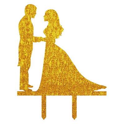 Kuum müük härra ja proua peigmehe pulmakoogilipud mitmevärvilised akrüülist koogikatted pulma-aastapäeva peotarbeks