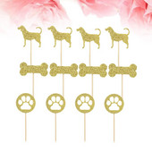 Strălucitor pentru câine, decorare pentru tort, amprentă osoasă, card de inserare, decorare pentru cupcake, pentru petrecerea de aniversare pentru copii, adunare de favoruri