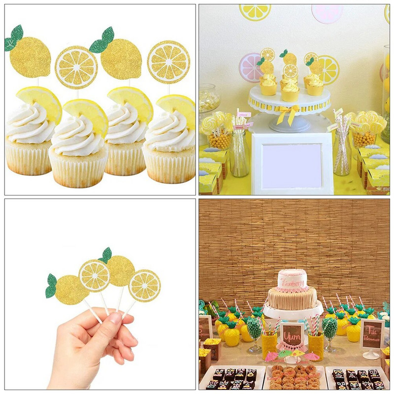 Szép citromos cupcake betét születésnapi torta betét citromos desszert felső tortadísz