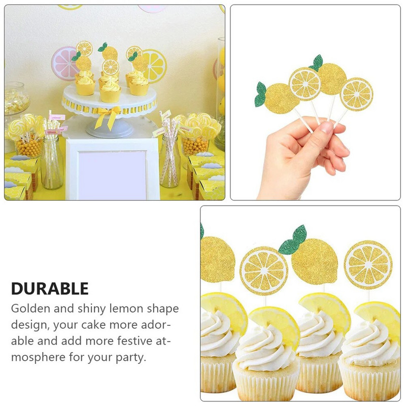 Szép citromos cupcake betét születésnapi torta betét citromos desszert felső tortadísz