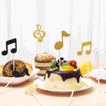 Музикални ноти Блестяща пудра с музикална пудра Декорации за кексчета Топери за кексчета Декорации за торти за сватбено тържество