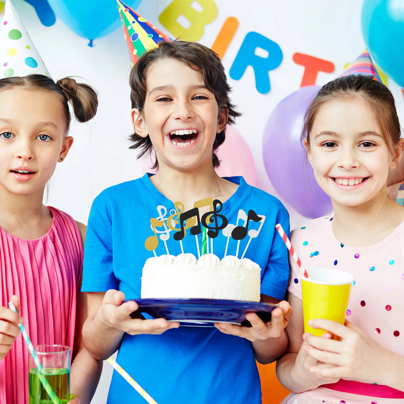 Noodid Muusikateemalised sädelev pulber tassikookide kaunistused Tassikoogipealsed koogikaunistused pulmapeoks