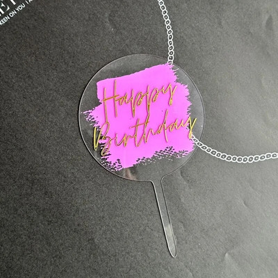 2023 m. drugelio gėlė su gimtadieniu torto dangtelis permatomas akrilinis vaikų vakarėlis dovanų tortas kūdikių dušo deserto dekoras