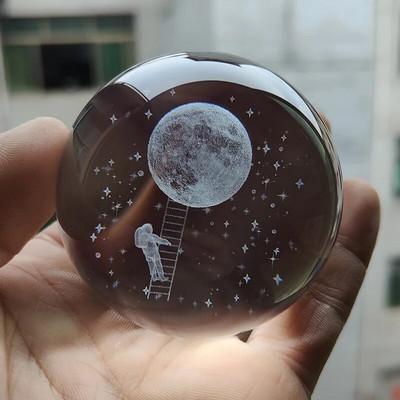 3D kristálygömb kristálybolygó lézergravírozott Naprendszer földgömb csillagászati ajándék születésnapi ajándék üveggömb lakberendezés