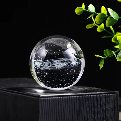 3D kristálygömb kristálybolygó lézergravírozott Naprendszer földgömb csillagászati ajándék születésnapi ajándék üveggömb lakberendezés