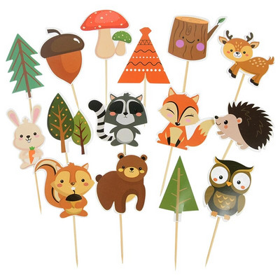 Dzsungel születésnapi torta rajzfilm állati cupcake dekoráció 1 éves dzsungel születésnapi parti dekoráció gyerekeknek ajándék kellékek