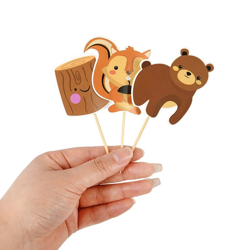 Dzsungel születésnapi torta rajzfilm állati cupcake dekoráció 1 éves dzsungel születésnapi parti dekoráció gyerekeknek ajándék kellékek