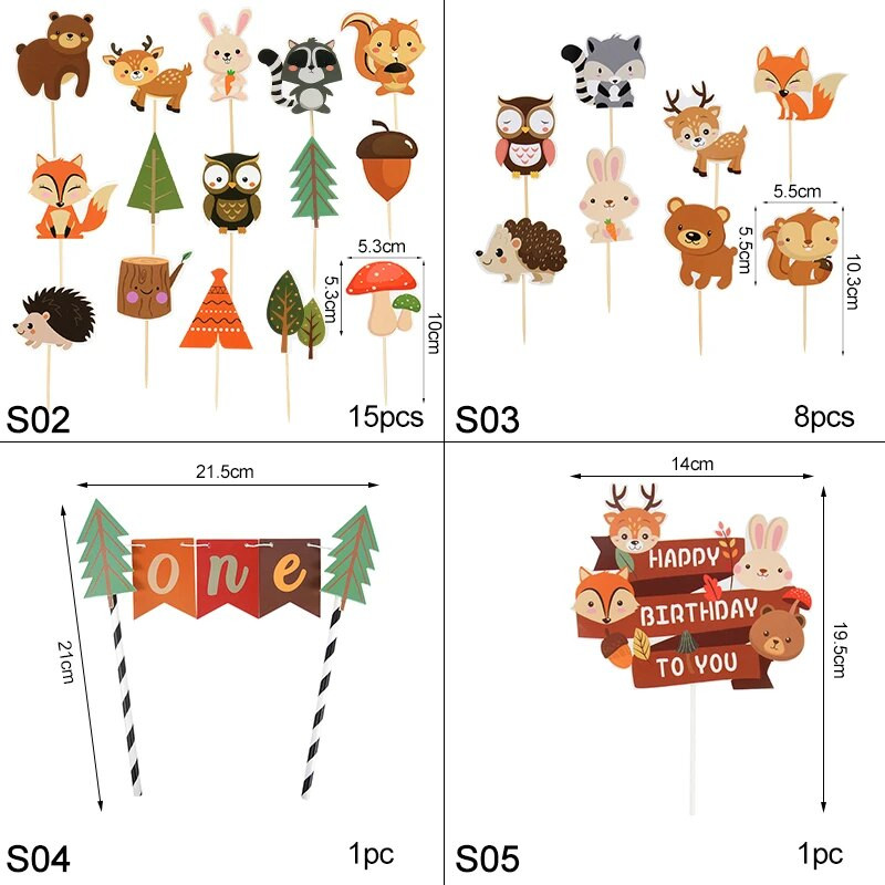 Dzsungel születésnapi torta rajzfilm állati cupcake dekoráció 1 éves dzsungel születésnapi parti dekoráció gyerekeknek ajándék kellékek