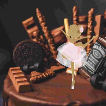 Топери за торта Златен блясък Танцуващо момиче Балерина Топери за кексчета Избор на торти Сватбен душ Декорация за рожден ден