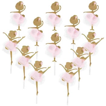 Cake Toppers Gold Glitter Dancing Girl Ballerina Cupcake Toppers Cake Picks Wedding Shower Birthday Party Διακόσμηση