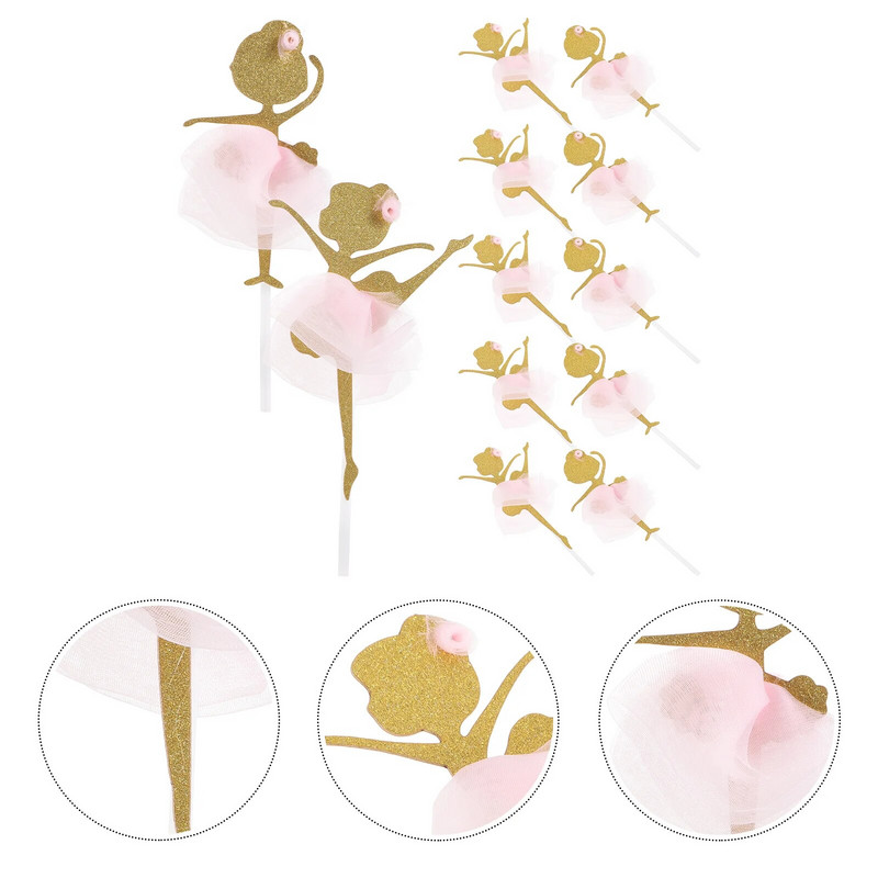 Torditopsid Kuldsed sädelevad tantsutüdrukud Baleriina Tassikoogitopsid Tordivalikud Pulmadušš Sünnipäevapeo kaunistus