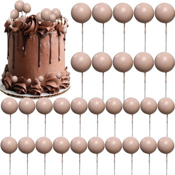 30 τμχ/Σετ Χρωματιστό κάλυμμα κέικ μπάλας DIY Μίνι μπάλα αφρού για επιδόρπιο Cupcake Ένθετο κέικ ψησίματος γενεθλίων Χριστουγεννιάτικα στολίδια γάμου