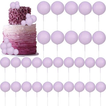 30 τμχ/Σετ Χρωματιστό κάλυμμα κέικ μπάλας DIY Μίνι μπάλα αφρού για επιδόρπιο Cupcake Ένθετο κέικ ψησίματος γενεθλίων Χριστουγεννιάτικα στολίδια γάμου