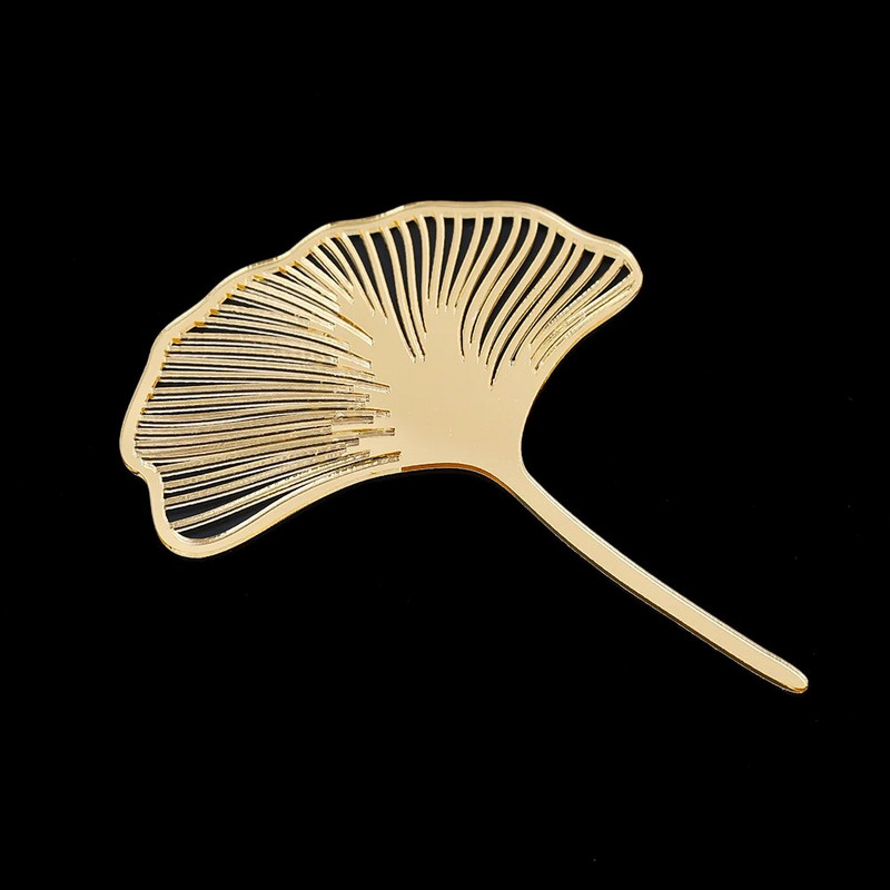 Gold Ginkgo Leaves Διακόσμηση τούρτας Ακρυλικό Χρόνια Πολλά Κέικ Topper Αξεσουάρ ψησίματος Προμήθειες πάρτι Εργαλεία διακόσμησης τούρτας
