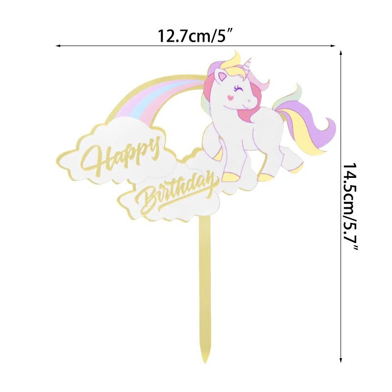 1 tk. Palju õnne sünnipäevaks koogikaunistus Armsad ükssarviku tassikoogitopsid Lastele tüdrukutele sünnipäevaks Baby Shower Peokoogid Ornamenditarbed