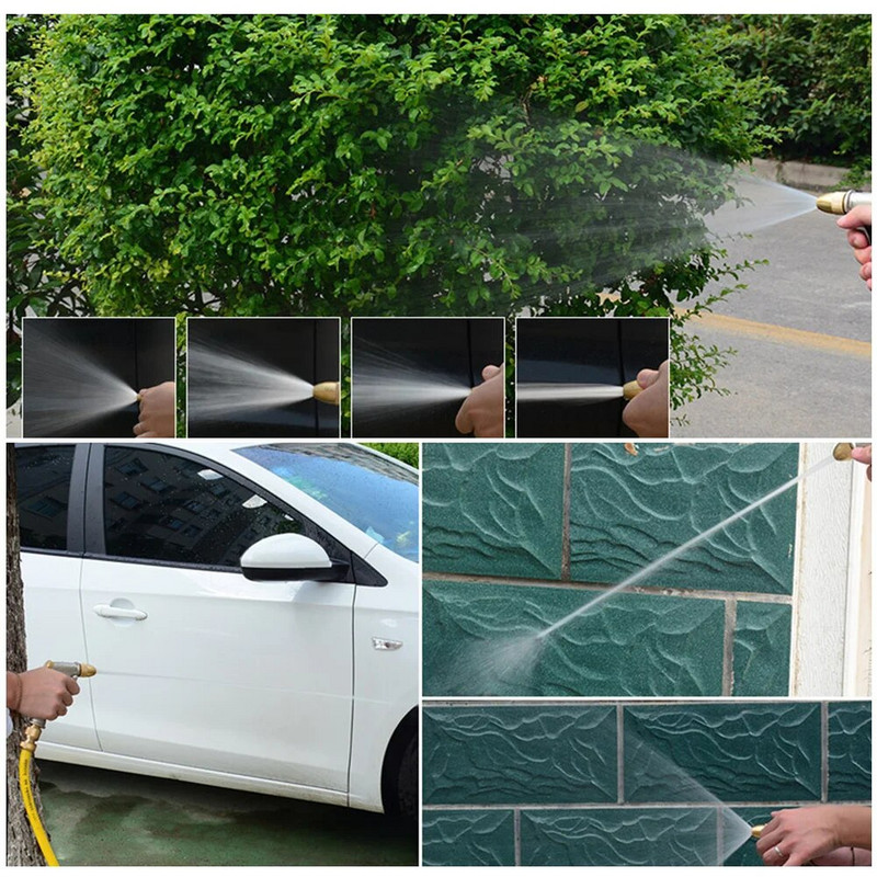 Prijenosni pištolj za pranje Visokotlačni pištolj za vodu Podesivi metalni stroj za pranje automobila Vrtna mlaznica za crijevo za zalijevanje Raspršivač Vrtni alat