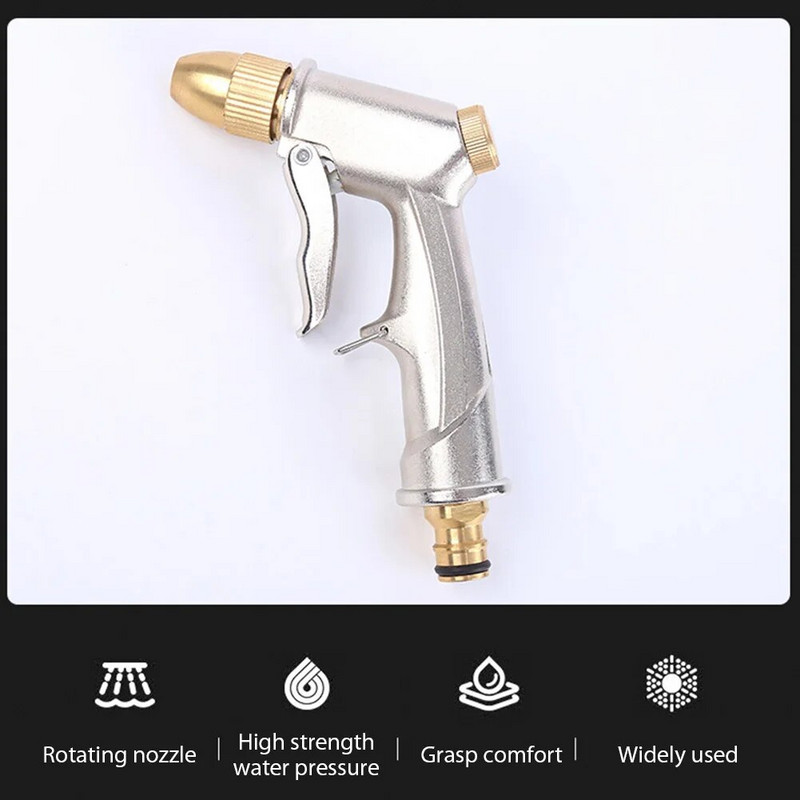 Prijenosni pištolj za pranje Visokotlačni pištolj za vodu Podesivi metalni stroj za pranje automobila Vrtna mlaznica za crijevo za zalijevanje Raspršivač Vrtni alat