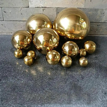Диаметър 25 mm-200 mm 201 материал неръждаема стомана титан злато метал куха декоративна топка огледало кръгъл купол орнамент