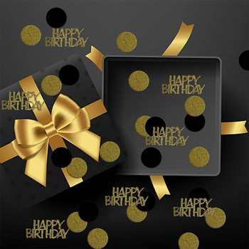 100 бр. Блестящи златни честит рожден ден кръгли точки конфети за рожден ден сватба годишнина парти декорации