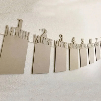 Születésnapi baba 1 éves 12 hónapos fényképes szalaghirdetés Kisfiú lány 1 éves születésnapi parti dekoráció fotó girlandok baba első születésnapi partija