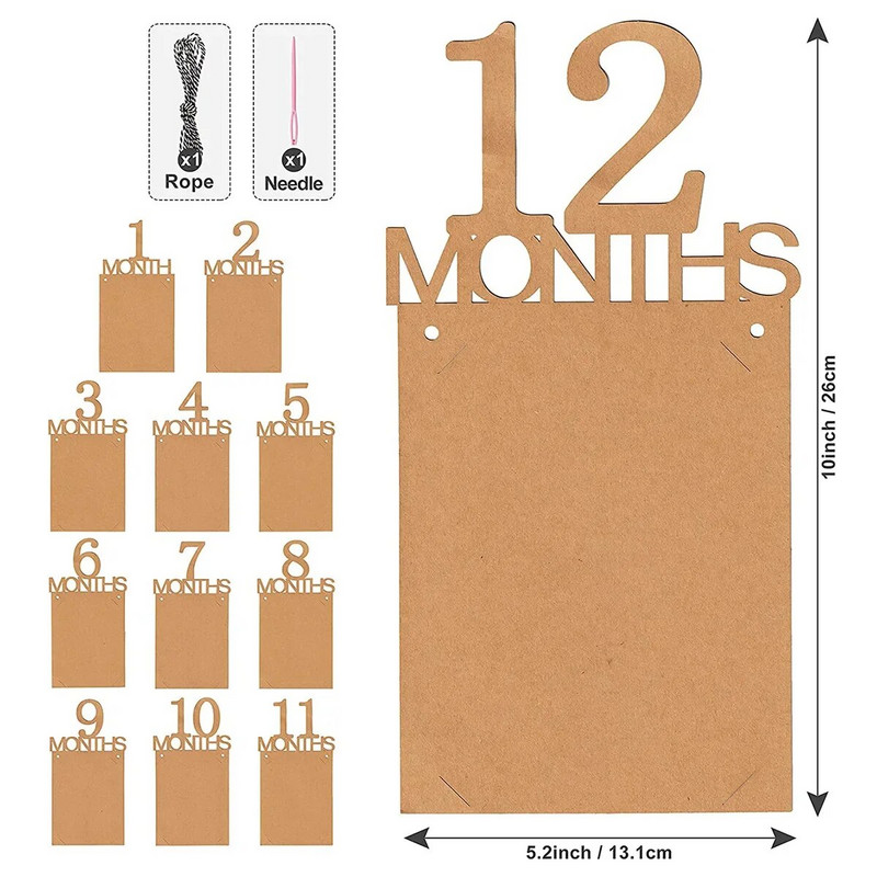 Születésnapi baba 1 éves 12 hónapos fényképes szalaghirdetés Kisfiú lány 1 éves születésnapi parti dekoráció fotó girlandok baba első születésnapi partija